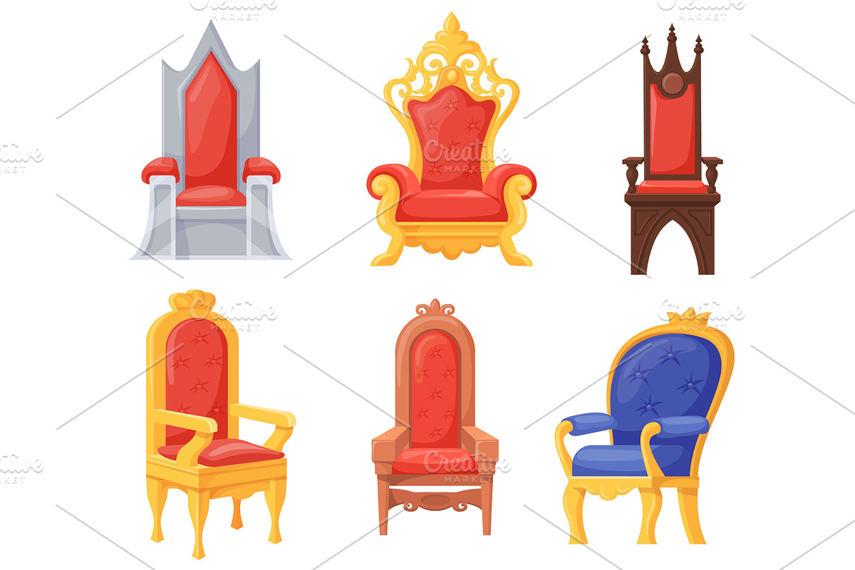 Cartoon royal thrones. King chair, an Object Illustration by Stock-Smart-Start