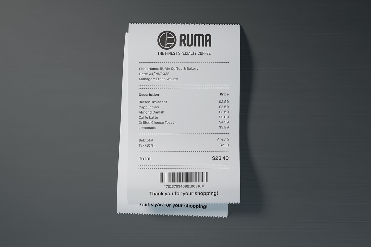 Receipt Bills Mockup, an Advertising Mockup by SLAB! Design (Photo 6 of 6)
