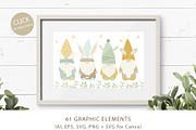 Easter Gnomes clipart & patterns, an Illustration by polikarpovaart (Thumbnail 5 of 9)