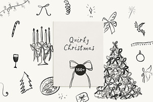 Quirky Christmas Line Drawings, an Object Graphic by Lana Elanor