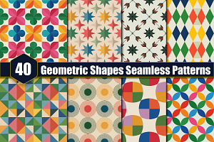 Geometric Shapes Seamless Patterns, a Pattern Graphic by protabsorkar11