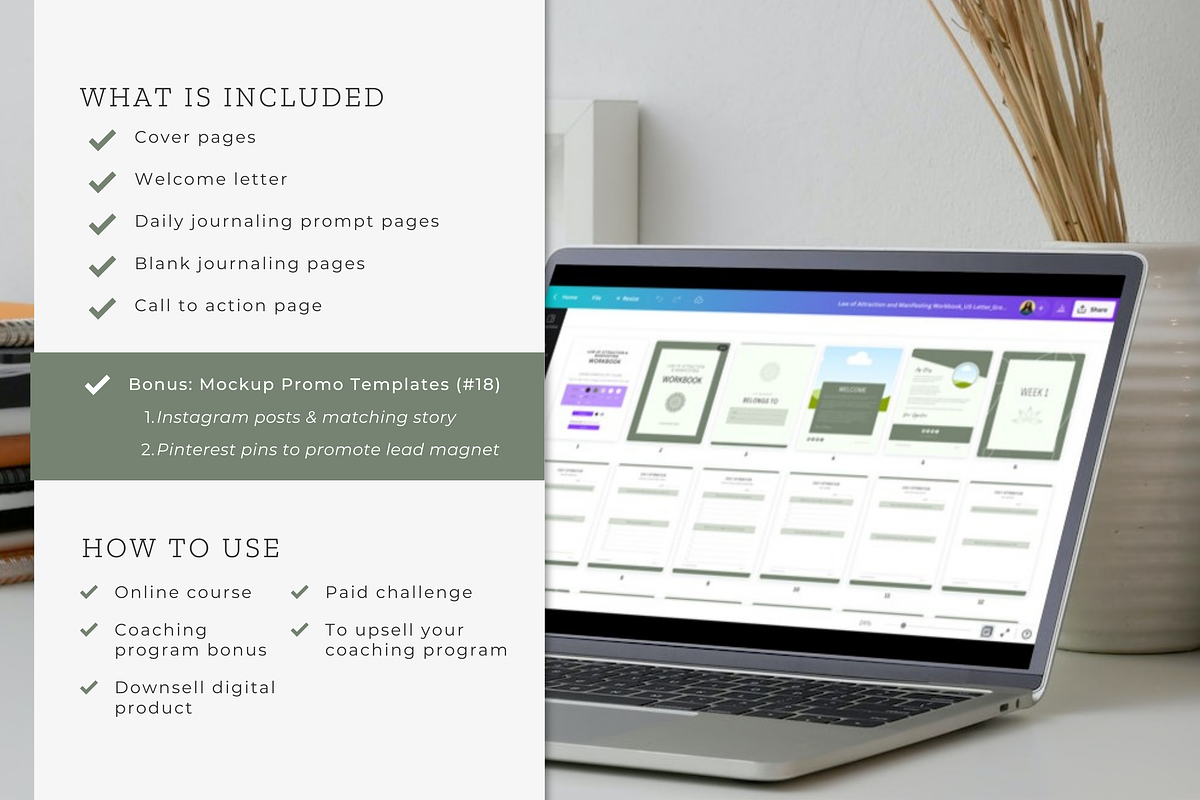 Law of Attraction Workbook | Canva, a Magazine Template by Designs by Darowan (Photo 8 of 9)