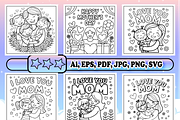 Happy Mothers Day Coloring Book, a Seasonal Illustration by Design Zone (Thumbnail 4 of 5)