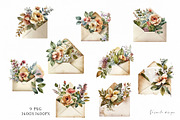 Romantic flower clipart bundle, a Decorative Illustration by Vasmila (Thumbnail 10 of 21)