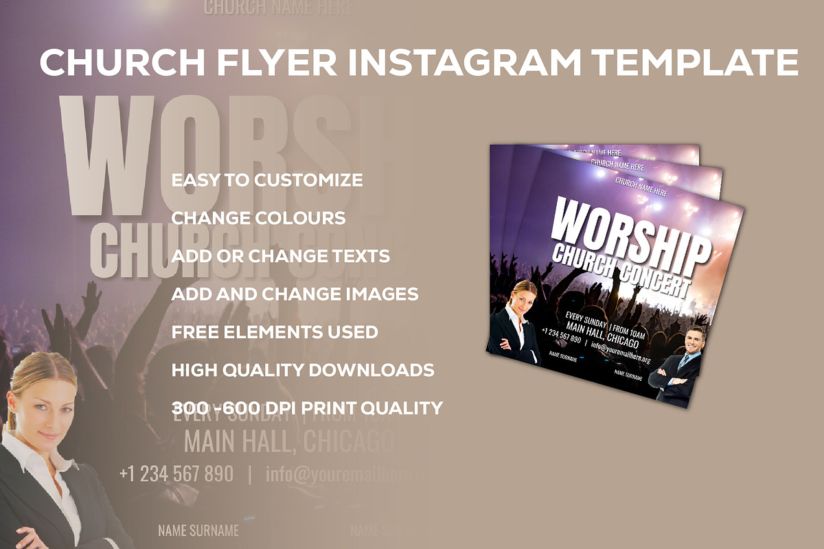 Church Flyer Canva Template, a Social Media Template by Sipi_Graphics (Photo 2 of 3)