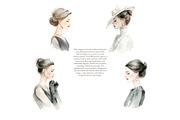 modern watercolor women portraits, a Decorative Illustration by Patishop Art (Thumbnail 7 of 9)