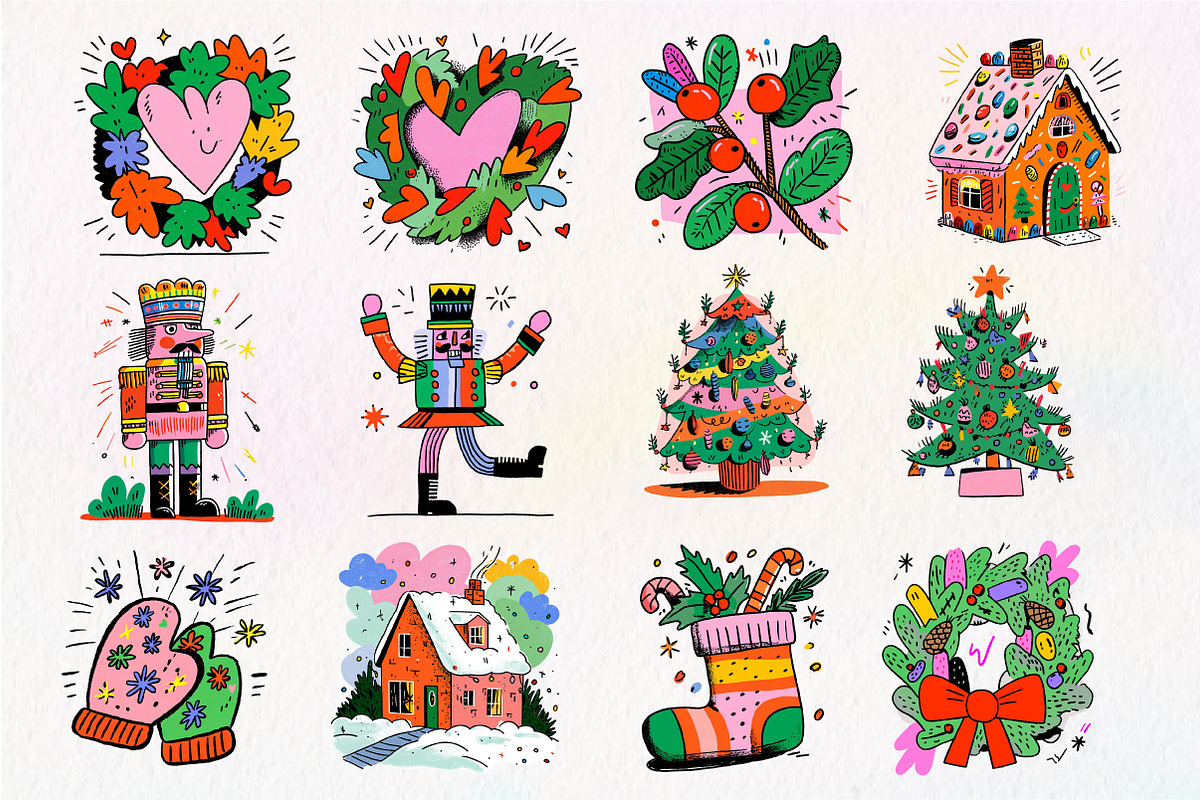 Hand-Drawn Christmas Clipart PNG, an Illustration by Dream Creation (Photo 4 of 5)