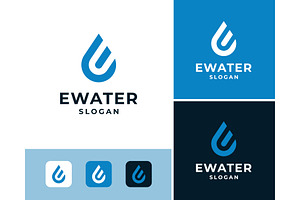 Letter E Droplet Water Logo, a Branding & Logo Template by ika trisiana