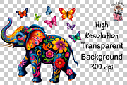 10 Colorful Floral Elephant PNG, a Graphic by Clipart Bloom (Thumbnail 9 of 12)