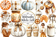 Cozy Caramel & White Fall Clipart, an Illustration by OK Design (Thumbnail 1 of 5)