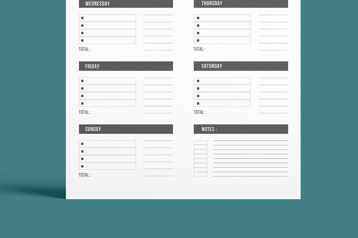 Weekly Planner  Template Layout, a Stationery Template by MightyDesign (Photo 5 of 8)