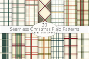 Seamless Christmas Plaid Patterns, a Pattern Graphic by Design Market