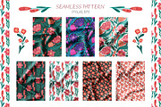 Vector floral pattern with folk art, a Pattern Graphic by Veleri (Thumbnail 2 of 5)