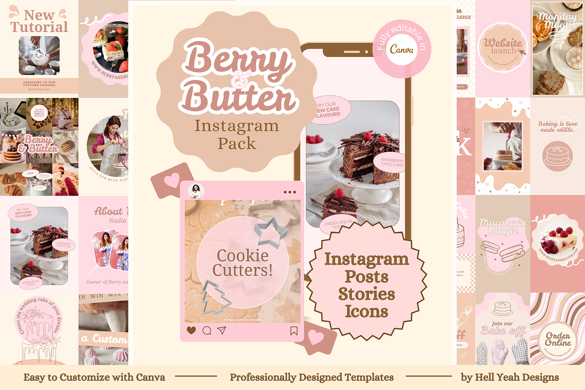 Bakery Instagram Bundle Templates, a Social Media Template by Hell Yeah Designs (Photo 1 of 12)