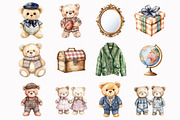 Watercolor Teddy Bear Nursery Clipar, an Illustration by Design Market (Thumbnail 4 of 5)