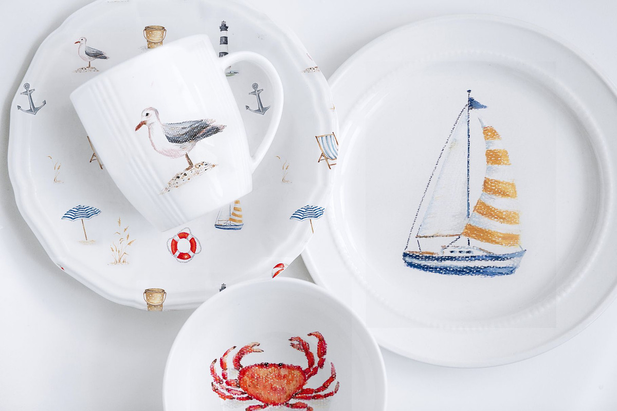 Seashore Pattern & Illustrations, a Pattern Graphic by MouseGrey (Photo 5 of 8)