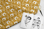 Gold & Grey Modern Floral Patterns, a Pattern Graphic by Wild Twig Co (Thumbnail 3 of 9)