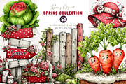 Watercolor Spring Clipart, an Illustration by CreationArt (Thumbnail 1 of 7)