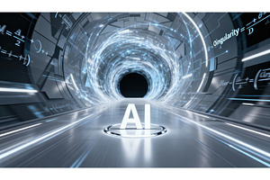 AI concept glowing in a futuristic, an Abstract Photo by tilialucida