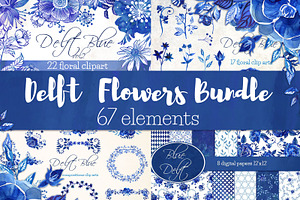 Delft Blue Flowers Bundle - 67