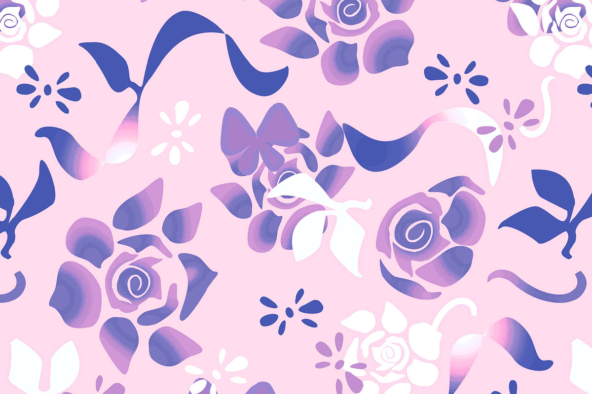Wild Rose and Ribbon Seamless, a Pattern Graphic by Sharon Schwalbe (Photo 7 of 7)