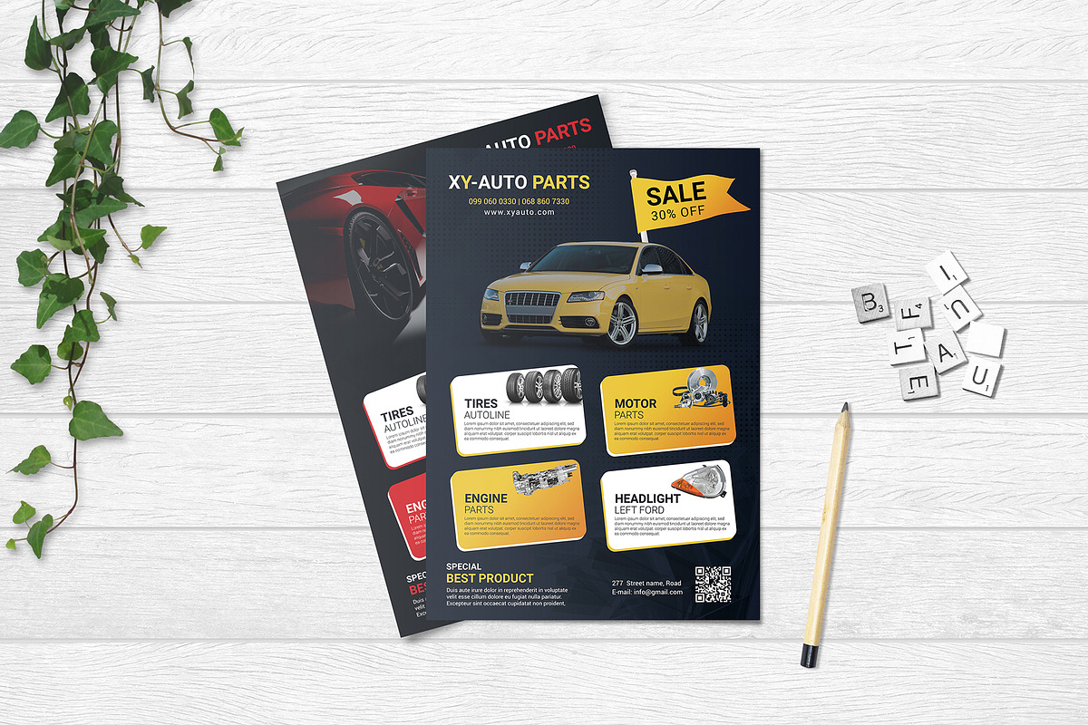 Auto Parts Flyer, a Flyer Template by ideaz_sabbir (Photo 1 of 7)