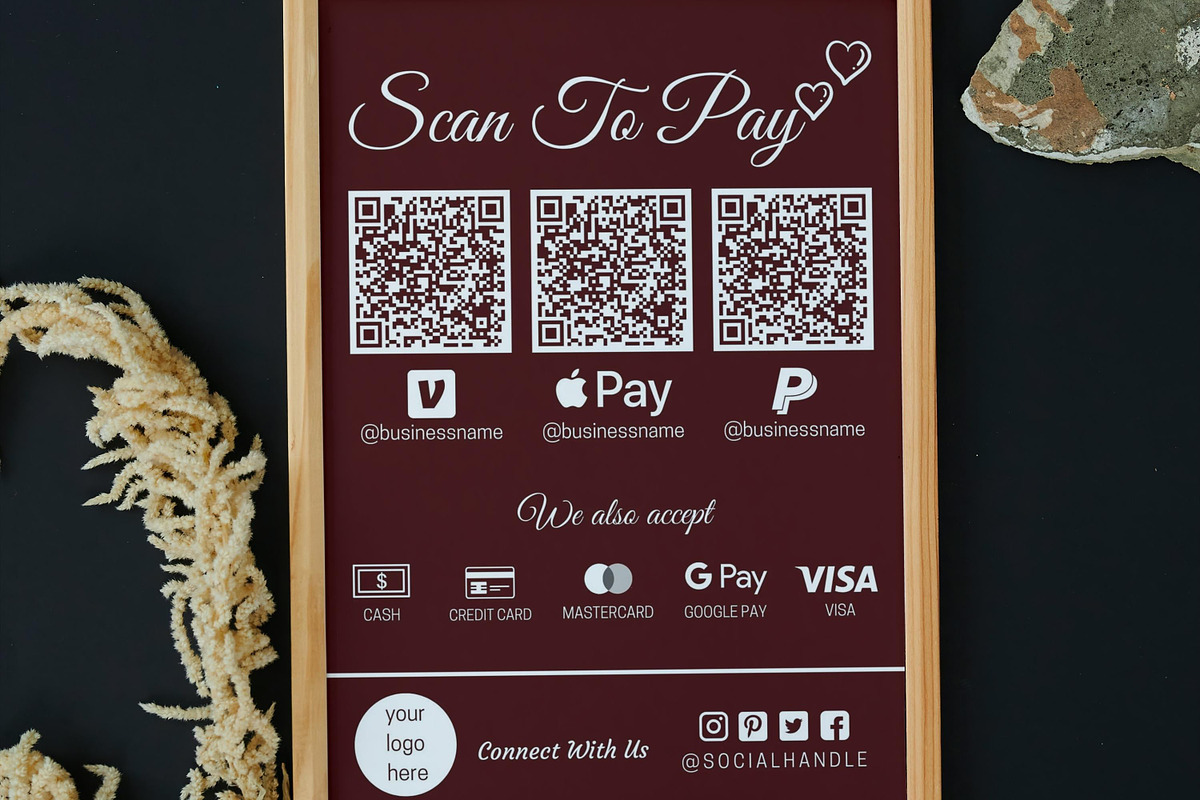 Editable QR Code Sign, a Card Template by Oskar Wantopi