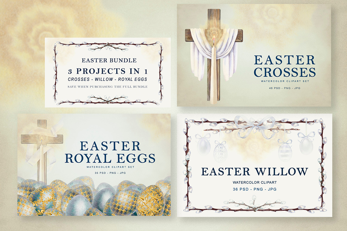 Religious Easter Watercolor Clipart, a Seasonal Illustration by EL_SUHOVA (Photo 2 of 8)