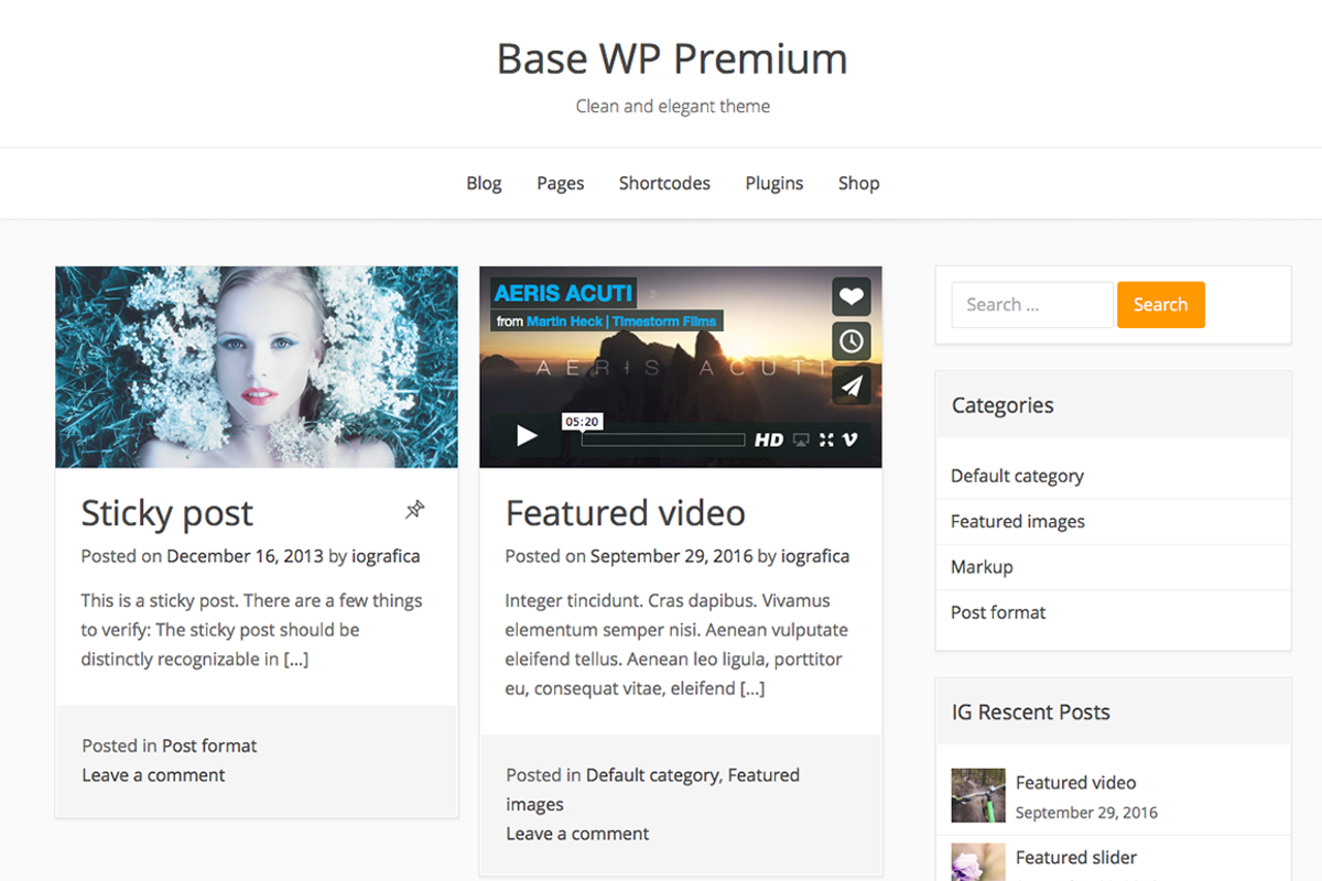 Base WP Premium, a WordPress Template by Iografica Themes (Photo 2 of 2)