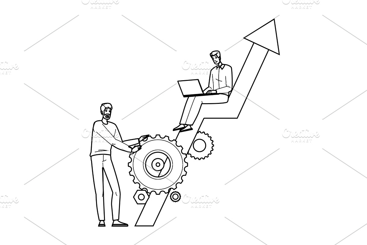 graph performance management vector, a Person Illustration by pikepicture