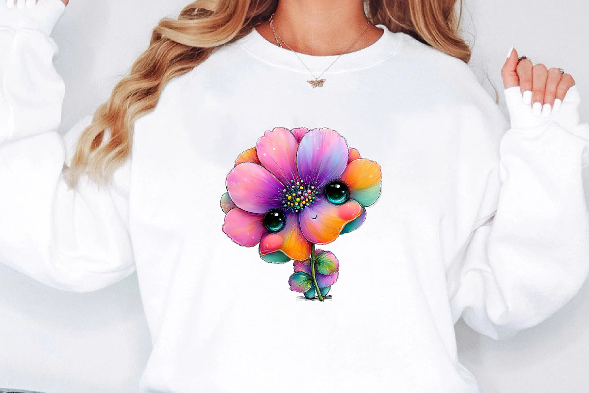 Watercolor Funny Flowers Clipart, an Illustration by Designworld (Photo 4 of 6)