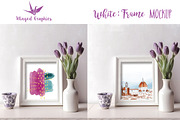 Mockup : white frame & purple tulip, a Merchandise Mockup by Winged Graphics (Thumbnail 2 of 2)