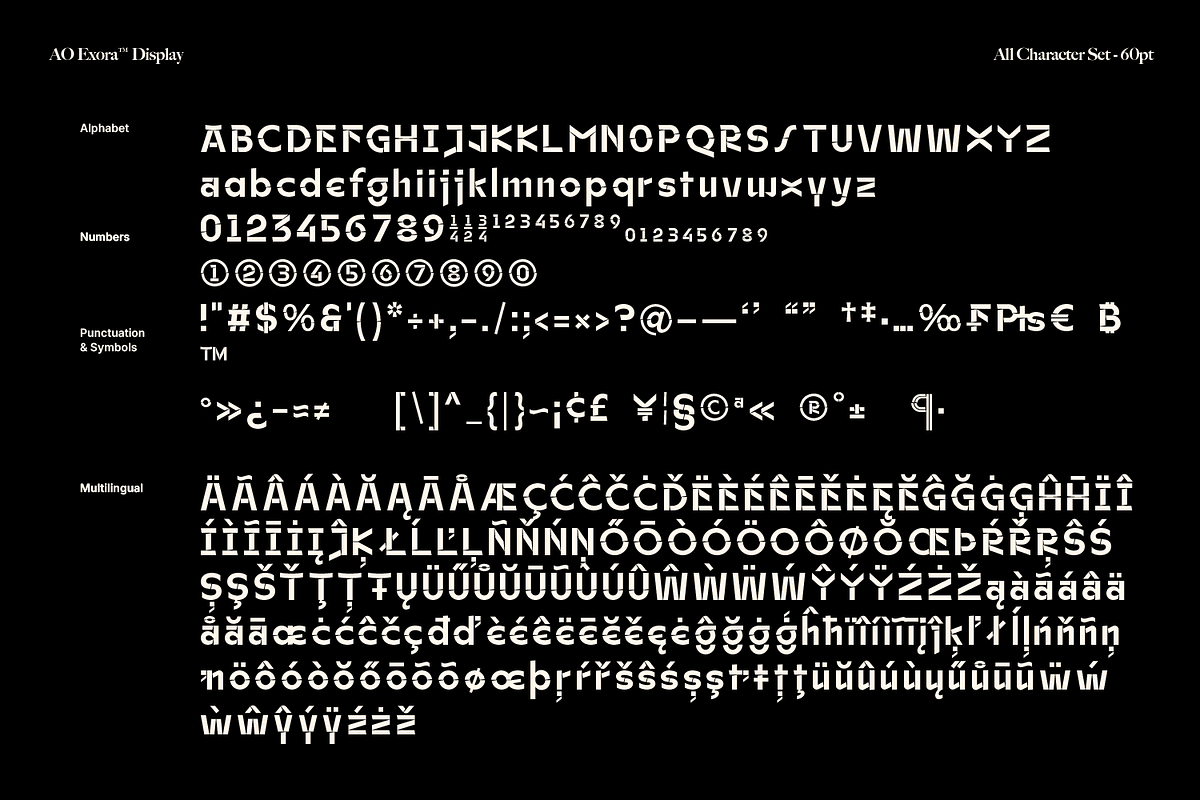 AO Exora - Experimental Stencil, a Sans Serif Font by OwunStudio (Photo 3 of 17)