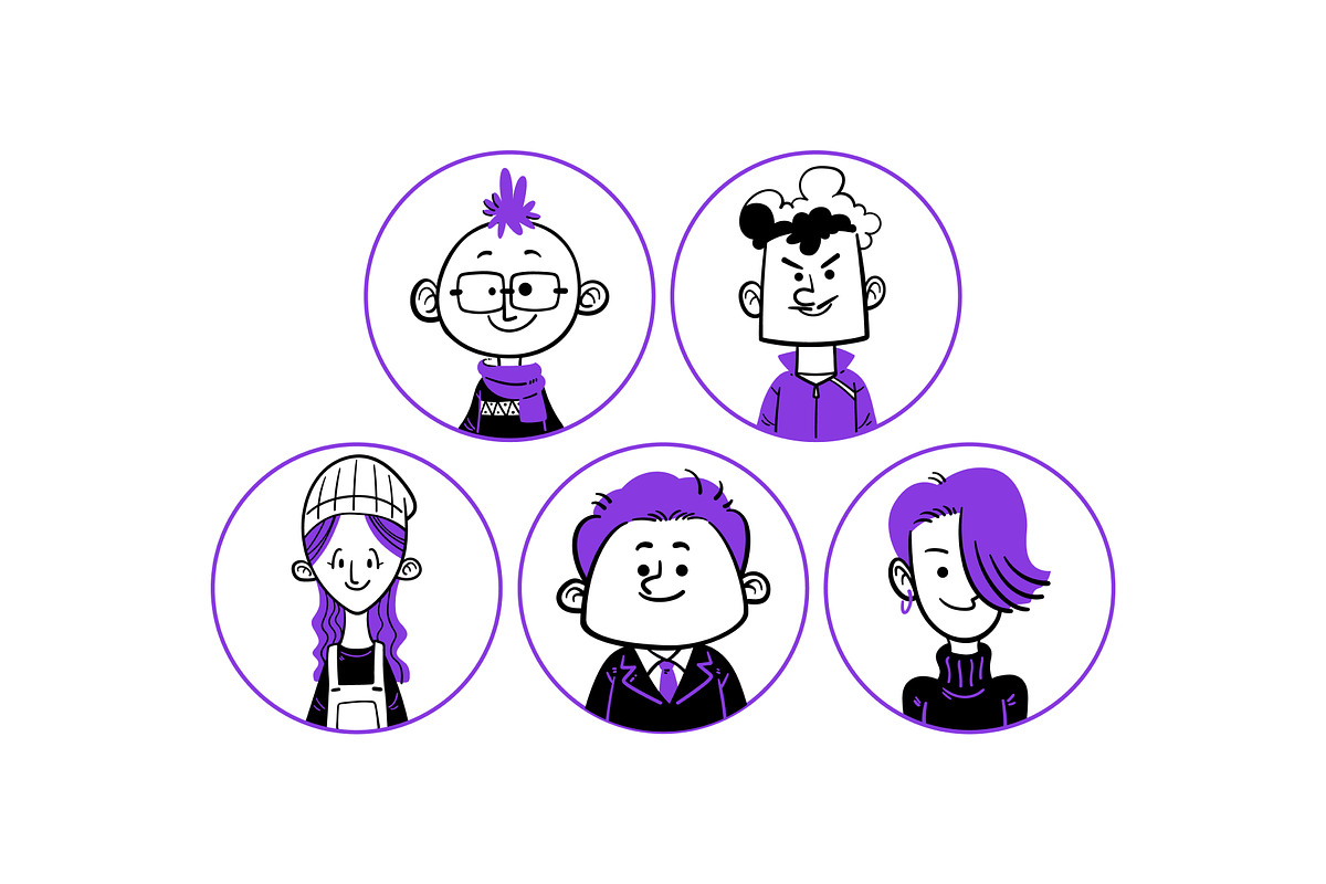 Avatar Portrait Doodle Illustration, an Object Graphic by SLAB! Design (Photo 2 of 3)