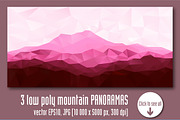 Mountains low poly vector collection, a Texture Illustration by MSA-Graphics (Thumbnail 2 of 8)