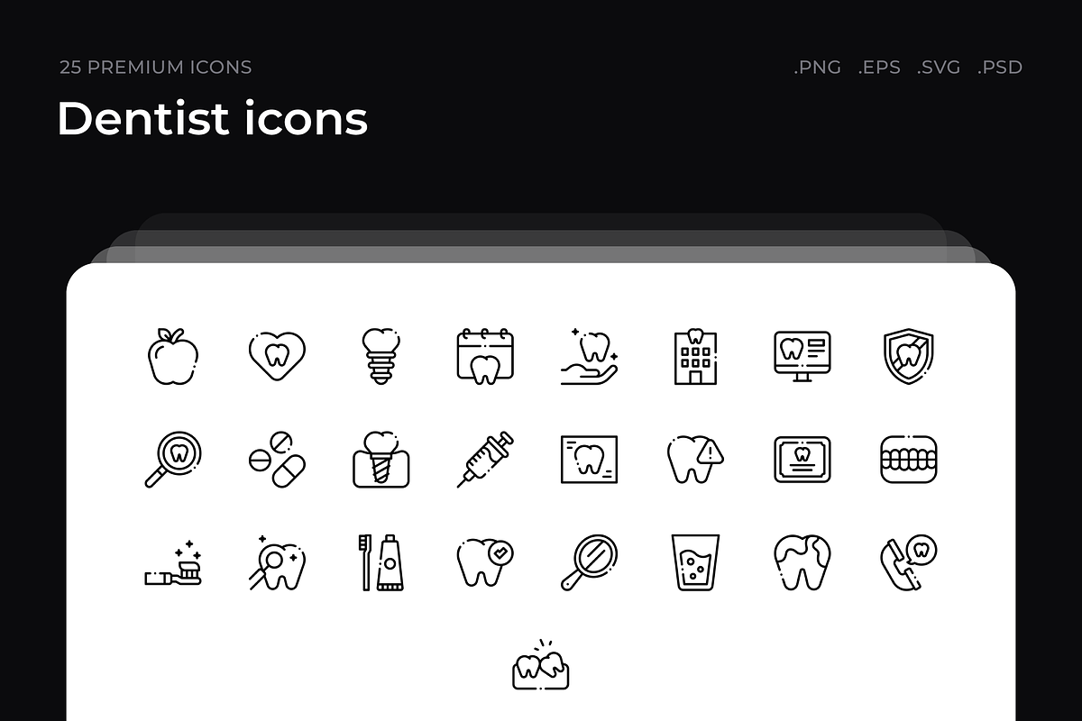 Dentist icons, an Outline Icon by Wencory (Photo 1 of 2)