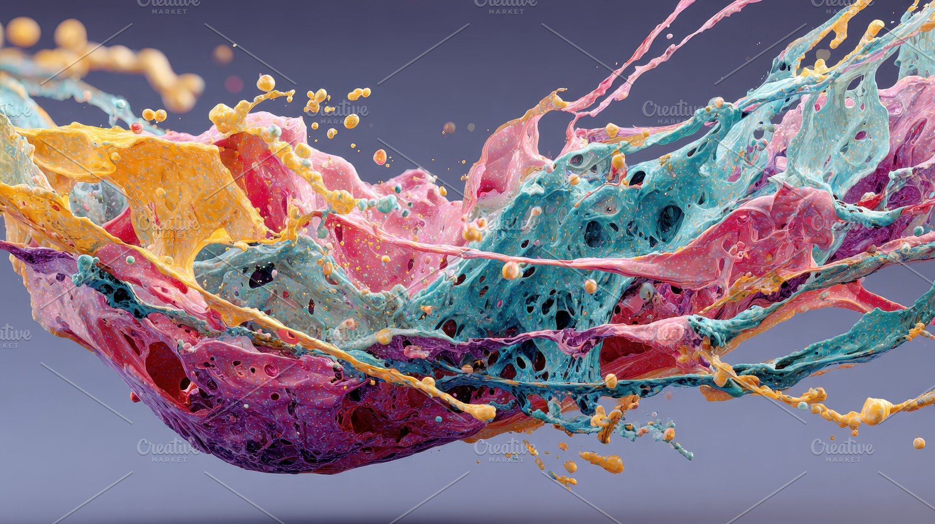 Colorful paint splash explosion vibr, an Abstract Photo by Pixeness Studio