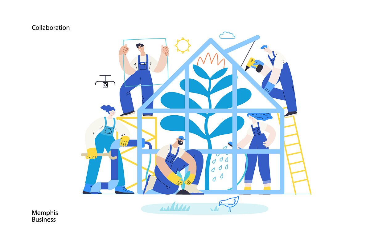 Memphis Business, vector illos, a Templates & Theme by Grivina's shop (Photo 4 of 27)