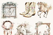 Watercolor Floral Horse Clipart, an Animal Illustration by Design Scotch (Thumbnail 3 of 8)