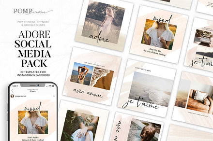Social Kit for PowerPoint + Keynote, a Social Media Template by Pomp Creative