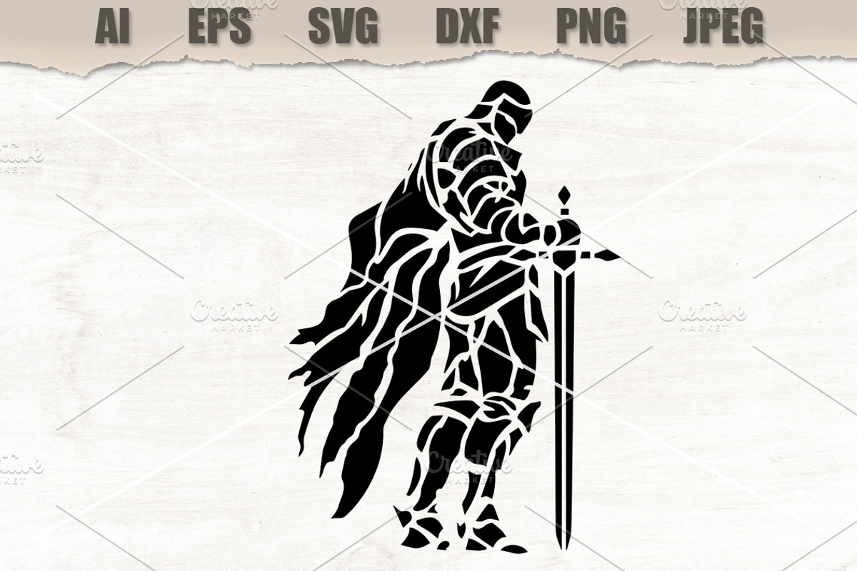 Stencil Dark Knight Warrior, a Decorative Illustration by MARYCRAFTIRIA (Photo 1 of 3)