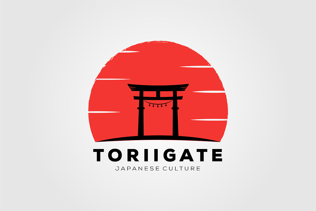 japanese sunset torii gate icon logo, an Object Graphic by Rizkaarishandy_shop (Photo 4 of 4)