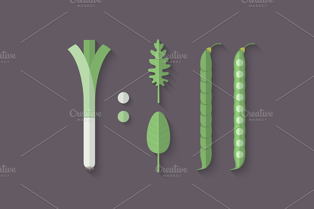 Flat Vegetables Set, an Illustration by Alex Serada (Photo 14 of 17)