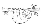Cute Sloth Line Art Bundle, an Illustration by musafir_fashion (Thumbnail 11 of 51)