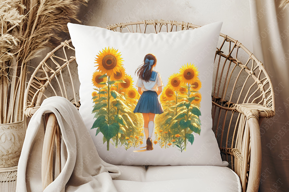 Girls with Fall Flowers Clipart, an Illustration by RobertsArt (Photo 5 of 7)