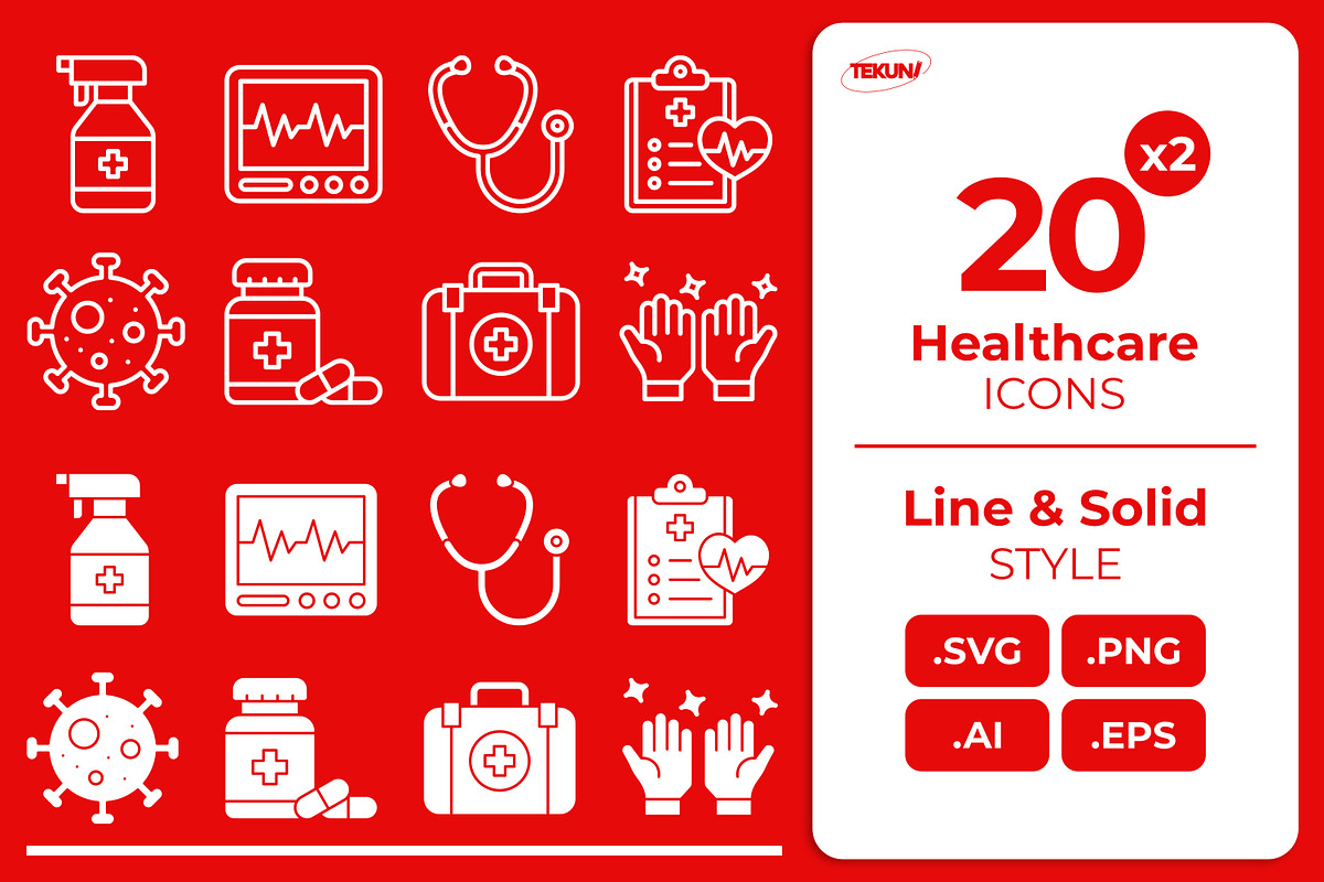 Healthcare Icons, an Outline Icon by Tekuni (Photo 1 of 8)