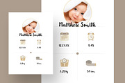 Nursery Birth Card Template + icons, a Card Template by Filip Studio (Thumbnail 1 of 2)