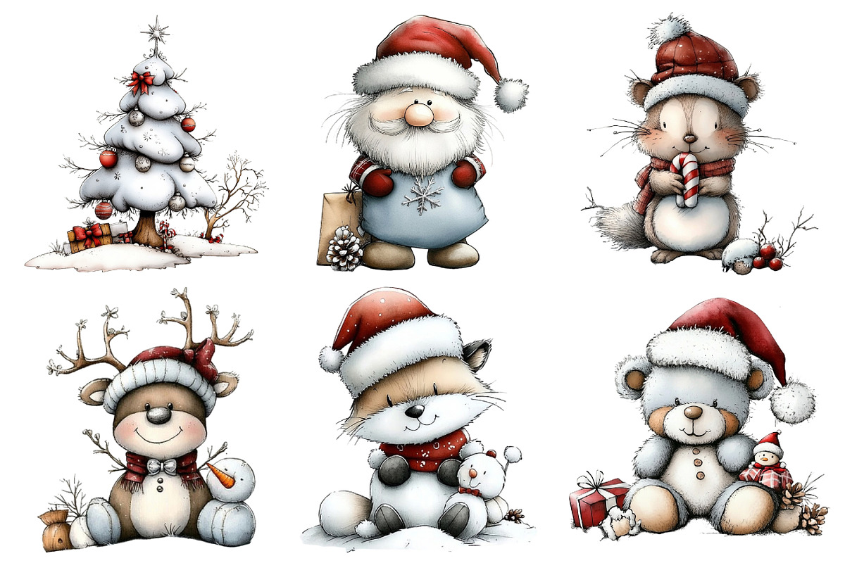 Whimsical Icy Blue Christmas Bundle, an Illustration by Daily.Designs (Photo 3 of 5)