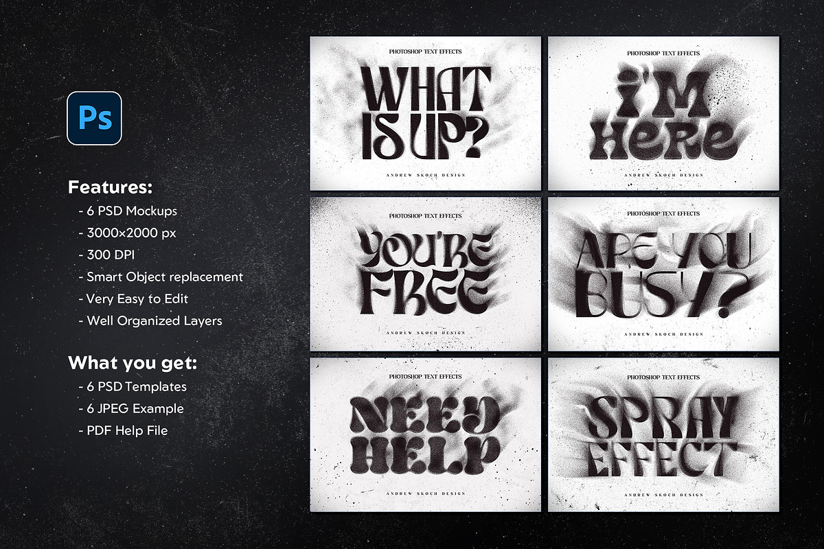 Spray Text Effect, a Layer Style Add-On by Andrew Skoch Design (Photo 8 of 9)