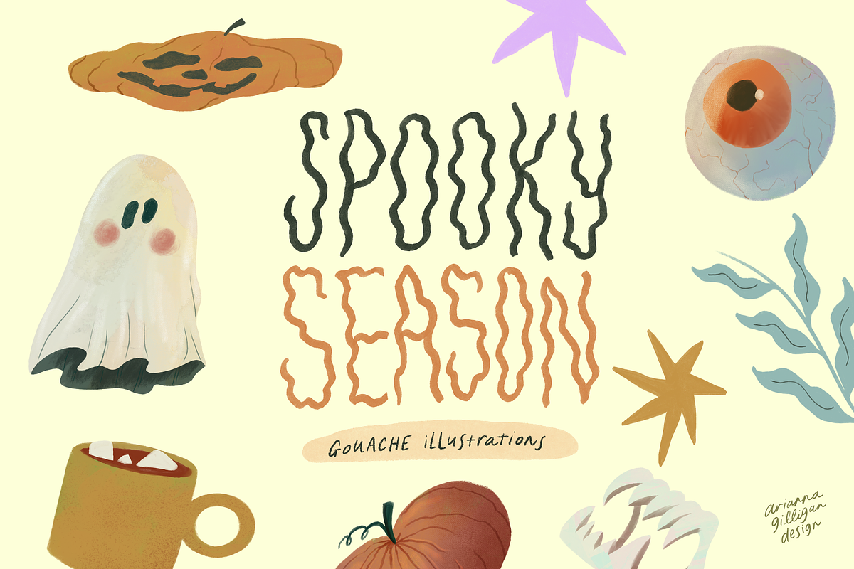Spooky Season Gouache Illustrations, an Illustration by Drawn By Arianna (Photo 1 of 3)